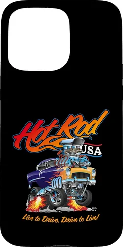 Vista 31 de Hotrod USA Design Classic Retro Muscle Car Dragster Cartoon Case for iPhone 17