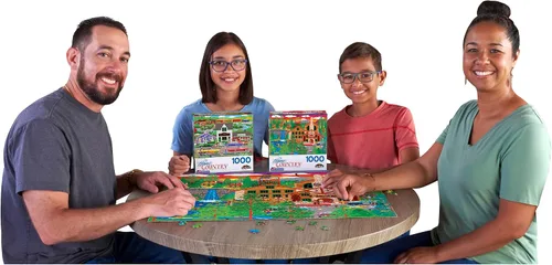 Vista 6 de RoseArt - Home Country - Dozing Bear Lodge - Rompecabezas de 1000 piezas para adultos