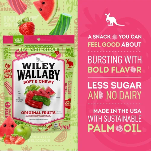 Vista 4 de Wiley Wallaby Original Fruits - Caramelo de regaliz suave y masticable