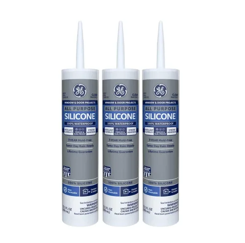 Vista 10 de GE Sellador de silicona multiusos, transparente, cartucho de 10 fl oz, 1 paquete - Sellador de silicona 100% impermeable, adhesión más fuerte