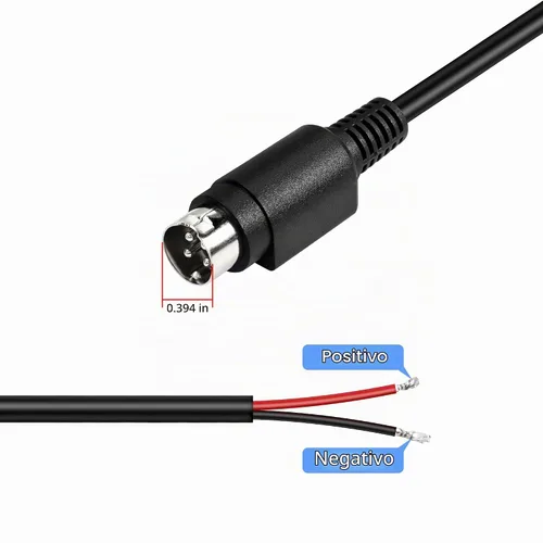 Vista 3 de Cable de repuesto de 18AWG 4 pines DIN macho coleta DIY para sistema de cámaras CCTV cargadores adaptador (4.9 pies)