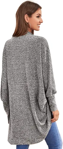 Vista 2 de SweatyRocks Cárdigan holgado de punto de manga larga para mujer