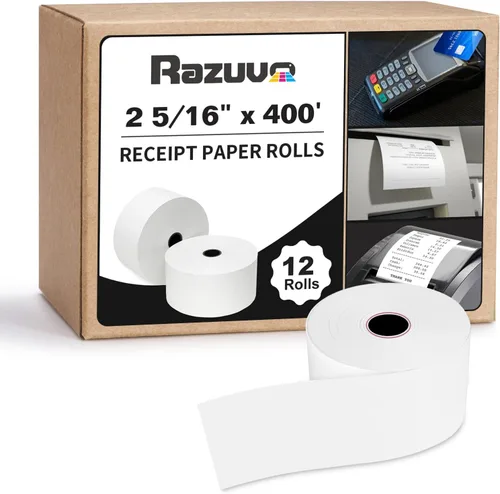 Vista 18 de (50 rollos) Rollos de papel térmico de recibo de 2 1/4 x 85 pulgadas, se adapta a todas las cajas registradoras POS, para impresoras de caja