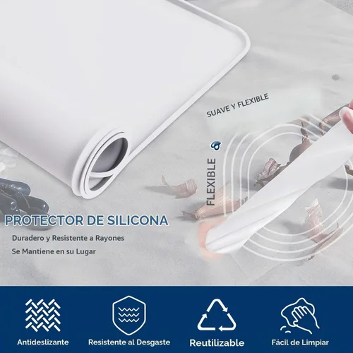 Vista 3 de Alfombrilla de silicona para lavadora y secadora, fundas para lavadora y secadora para la parte superior de 23.6 x 19.7 pulgadas, cubierta