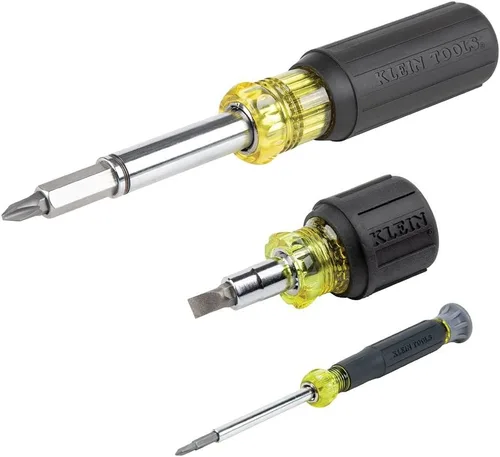 Vista 2 de Klein Tools 80045 - Kit de herramientas de destornillador y tuercas de 3 piezas y alicates D275-5, alicates de corte diagonal con cortador