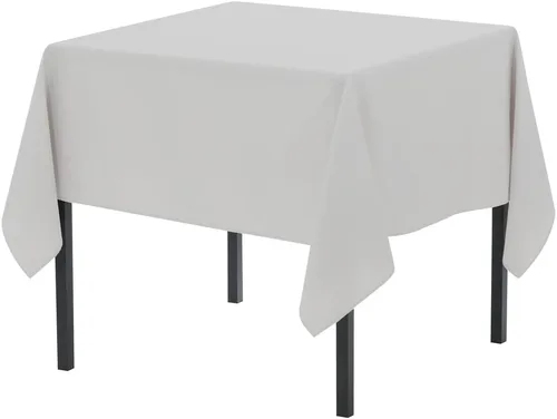 Vista 165 de Pomp - Mantel premium de poliéster con estampado abstracto de 52 x 52 pulgadas cuadradas Tela de fácil cuidado, resistente a arrugas y manchas