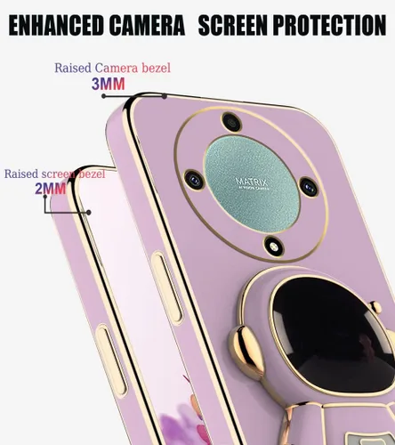 Vista 3 de Funda compatible con Honor Magic 5 Lite con chapado creativo de astronauta de dibujos animados, rosa, para Honor X9a, funda de teléfono de silicona
