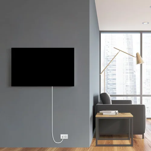 Vista 9 de Panel de calentador de pared infrarrojo de vidrio negro 600 W, panel de calor radiante eléctrico de 24 x 35 pulgadas, calentador de espacio