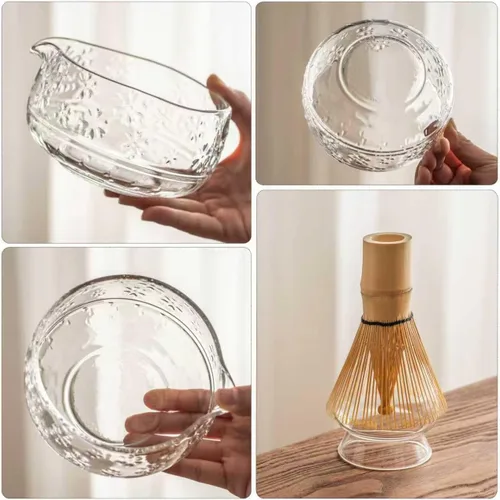 Vista 4 de Buucup - Juego de batidor de matcha, kit de matcha de vidrio con cuenco y herramientas, transparente Glass Clear