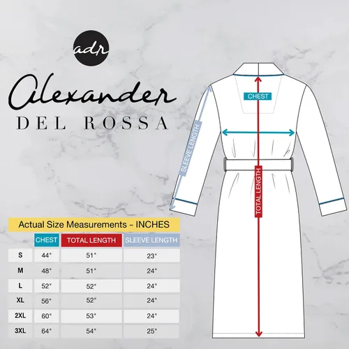 Vista 6 de Alexander Del Rossa Bata larga de punto de algodón suave para hombre con bolsillos, bata de baño