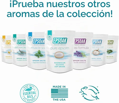 Vista 5 de Sales de Epsom para baño, spa, ducha y pies de Epsoak, Blanco
