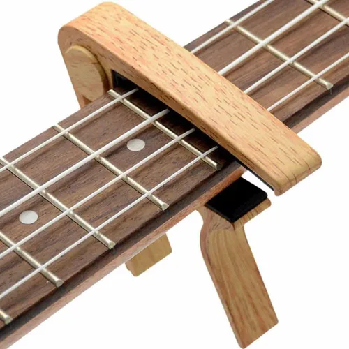 Vista 7 de WINGO Cejilla de guitarra para guitarra acústica y eléctrica con 5 púas, Burlywood