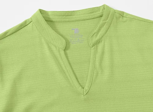 Vista 58 de Gopune Polo de golf con cuello en V para mujer, sin cuello, manga corta, ligera, de secado rápido, camisetas de tenis para correr