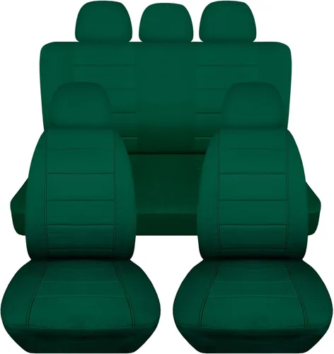 Vista 15 de Totally Covers Fundas de asiento de coche sólidas con 5 fundas (2 delanteras + 3 traseras) para reposacabezas: color negro, ajuste