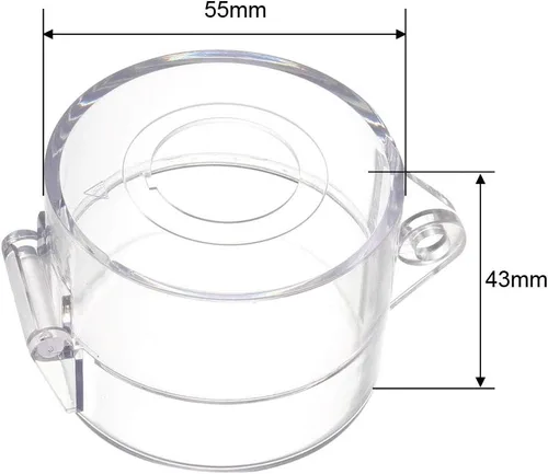 Vista 4 de uxcell 2 piezas de plástico transparente cubierta de interruptor protector para 0.866 in de diámetro interruptor de botón 55x43
