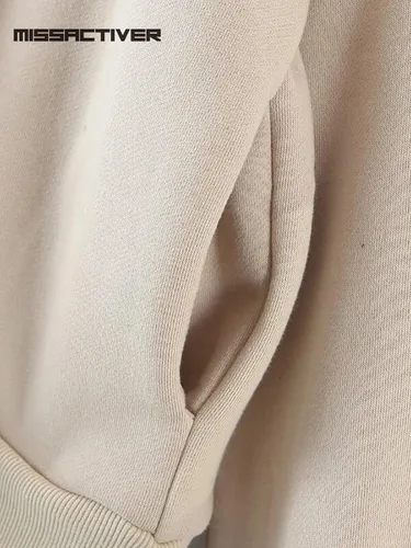 Vista 2 de MISSACTIVER Sudadera clásica con capucha y cordón para mujer, con cremallera, de gran tamaño, con bolsillos