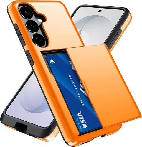 Vista 75 de Qinmay Funda compatible con iPhone 7 Plus/8 Plus con tarjetero, doble capa a prueba de golpes, funda protectora resistente con ranura oculta Negro