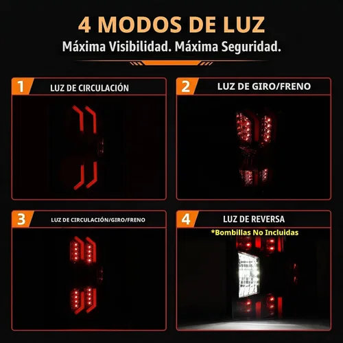Vista 6 de WOLFSTORM Conjunto de luz trasera Compatible con 2014-2018 Chevy Silverado 1500 y 2015-2018 Chevy Silverado 2500/3500HD, No es compatible con Lente