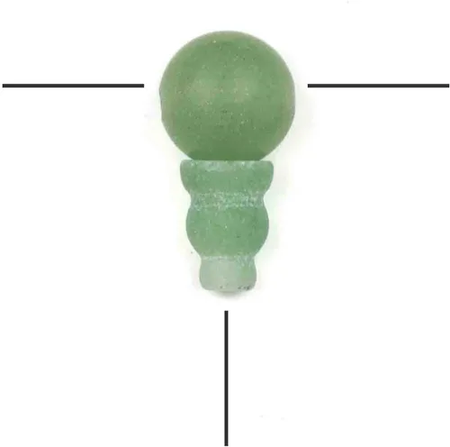 Vista 6 de Cherry Blossom Beads Piedra preciosa Mala Guru Bead – Turquesa africana – Tres agujeros 0.394 in redondo con torre de 0.276x0.394 in – Tres
