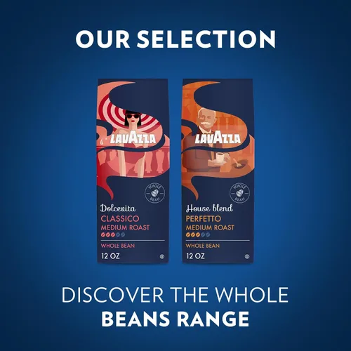 Vista 7 de Lavazza Dolcevita Classico Café en grano entero, bolsa de 12 onzas, tostado medio, rico y con cuerpo, intensidad 3/5, arábica y robusta, ideal