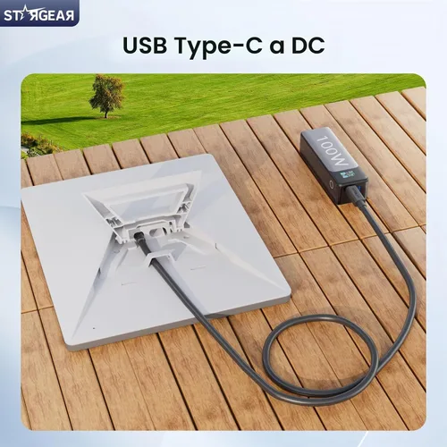 Vista 6 de Cable Mini Starlink de 6.5 pies, 18AWG 140W Cable de Alimentación Starlink USB C a DC, Conector Barrel Impermeable, Mini Accesorios Funcionan