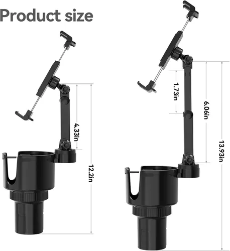 Vista 8 de PLDHPRO Soporte para tablet para automóvil, soporte ajustable para camión, iPad, soporte con brazo telescópico para iPad Pro Air Mini Galaxy Tab