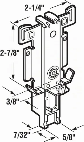 Vista 2 de Prime-Line MP6551 - Conjunto de guía para puerta de armario, montaje inferior, paquete de 2