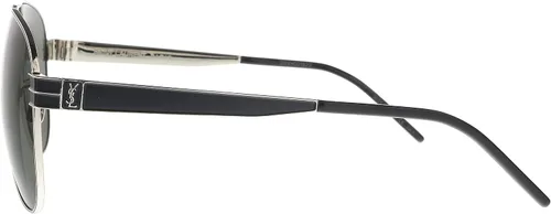 Vista 3 de Saint Laurent Gafas de sol Pilot Aviator para mujer, color plateadogris, talla única