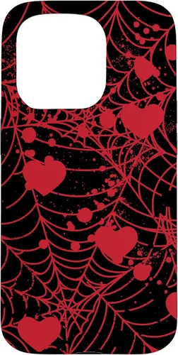Vista 14 de Spiderweb Valentine's Day Hearts Gothic Goth Black Fairycore Case for iPhone 17