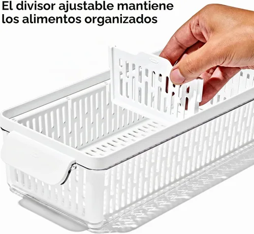 Vista 5 de OXO Good Grips Produce Saver - Contenedor mediano, 13.8 x 7.4 x 4.7 pulgadas, blanco