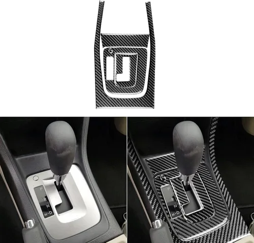 Vista 10 de 2 piezas de caja de cambios de coche marco marco caja de engranajes cubierta de control adhesivo compatible con Subaru Impreza 2012 2013 2014
