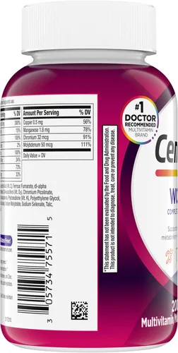 Vista 10 de Centrum Tableta multivitamínica para mujer, suplemento multivitamínico/multimineral con hierro, vitamina D3, vitaminas B y antioxidantes vitaminas C