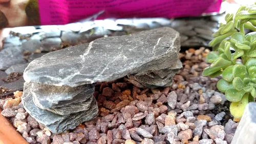 Vista 6 de Piedras de laja para jardín en miniatura, hadas de jardín, modelo Railroad y Wargaming., gris Hand sorted, tumbled & washed in the US by our