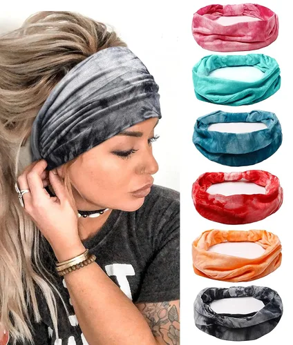 Vista 12 de Diadema Tobeffect para mujer, turbante de estilo bohemio africano, con nudos anchos, accesorios para el cabello Diademas 1