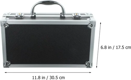 Vista 3 de Cabilock Caja de aluminio con cerradura Caja de aluminio Caja de caja rígida portátil Caja de maletín de metal Cerradura segura