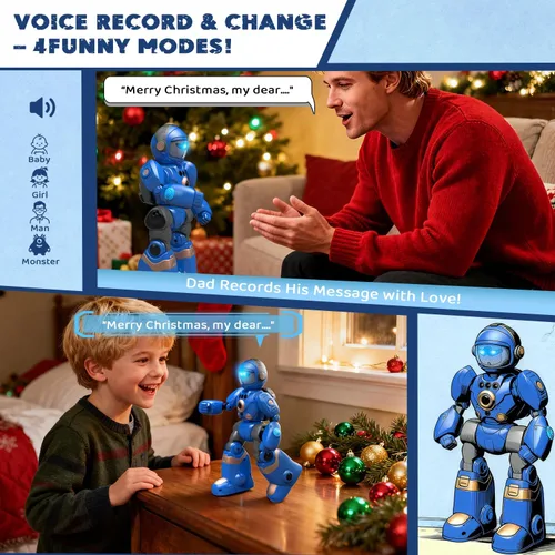 Vista 8 de Juguetes Robot para Niños de 3-8: Robot de Control Remoto con Función de Habla, Programable, Grabación de Voz, Canto, Baile y Control de Gestos