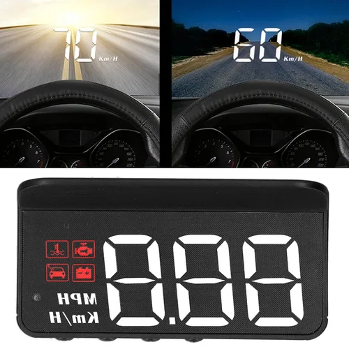 Vista 8 de OBD2 HUD, coche HUD velocímetro pantalla parabrisas proyector multifunción indicador alarma fatiga conducción recordatorio