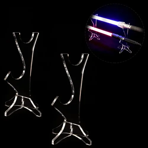 Vista 9 de Soporte de acrílico para sable de luz perfecto para sable de luz Jedi, soporte de sable de luz resistente, soporte de sable de luz de dos niveles