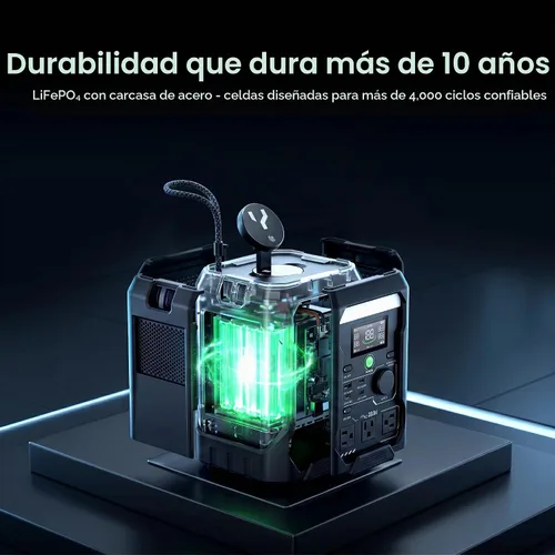 Vista 8 de Estación eléctrica portátil N300, batería LiFePO4 de 300W 256Wh