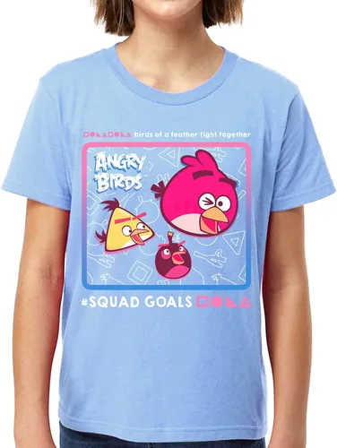 Vista 2 de Angry Birds Official Squad Goals - Camiseta de manga corta estampada 100% algodón para niños, niñas, unisex
