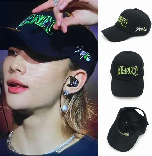 Vista 9 de Kpop Stray Kids MANIAC Gorra de béisbol Sombrero de sol Leeknow Felix Concierto Carta Bordada Diadema Deportiva para Fans Regalos