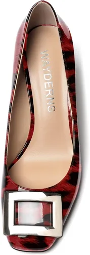 Vista 3 de WAYDERNS Zapatos de tacón alto con puntera cuadrada para mujer, de 3 pulgadas