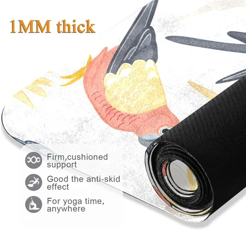 Vista 5 de Parrots Yoga Mat Non Slip Thick Kids Eco Friendly Rubber Workout Foldable Yoga Mat Women Exercise