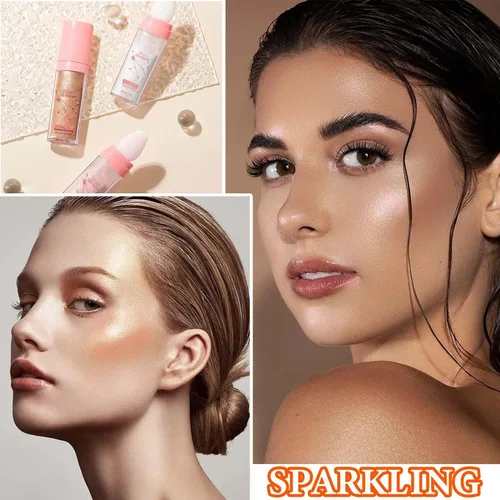 Vista 7 de 3 piezas de polvo de hadas, colorete facial de hadas, colorete facial para palmaditas en polvo de hadas, maquillaje natural que ilumina el cuerpo