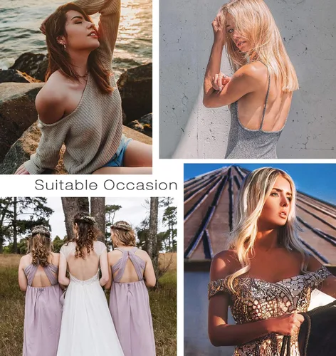 Vista 5 de Wingslove - Brasier adhesivo de realce, reutilizable, sin tirantes, autoadhesivo, invisible, para vestido sin espalda