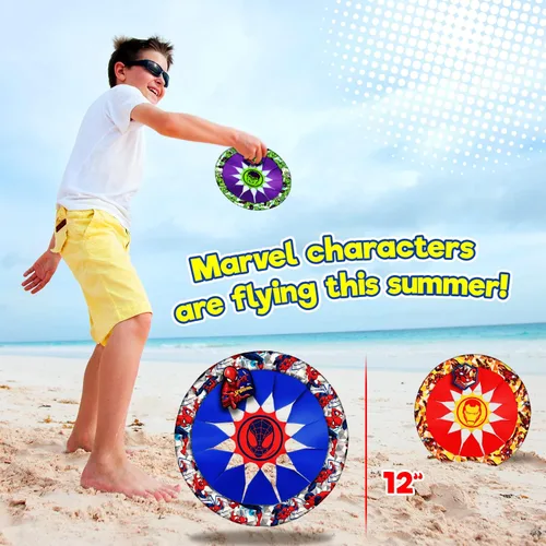 Vista 6 de JA-RU Marvel Avengers Iron Man - Disco volador suave de juguete (1 unidad) – Discos voladores de 12 pulgadas para niños Juguetes de recreo al aire