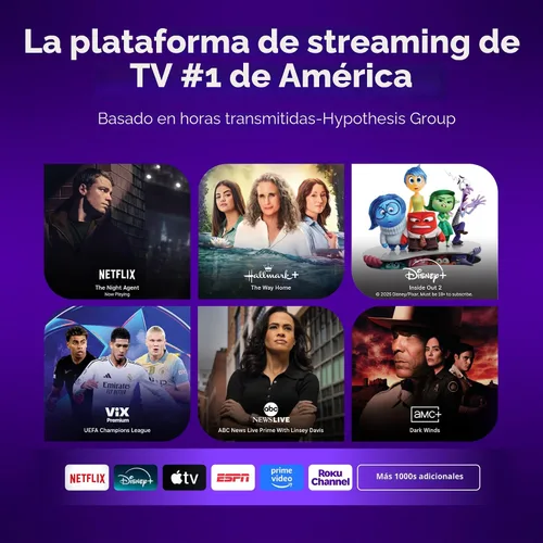 Vista 2 de Roku Smart TV 2026 – Serie Select de 43 pulgadas, 4K HDR TV – Roku TV con control remoto por voz – Televisión LED de pantalla plana con Wi-Fi
