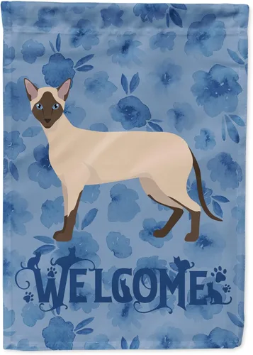 Vista 115 de Caroline's Treasures CK4813CHF - Bandera de bienvenida con gato abisinio azul, manga grande, para porche, para colgar en la pared, poliéster