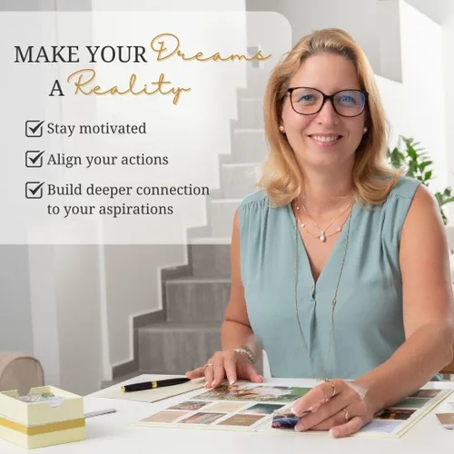 Vista 2 de Kit de tablero de visión – Tablero de ensueño prefabricado con suministros de imágenes de manifestación, libro de collage de objetivos para pared