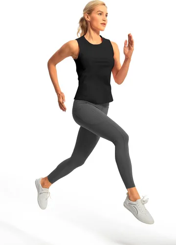 Vista 5 de Hiverlay Workout Tank Tops for Women Sleeveless Athletic Cropped Tank Top Sports Gym Muscle Running Shirts